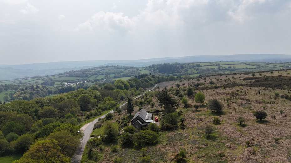 Leusdon Memorial Hall aerial view