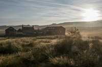 Early morning mist at Shawbottom Farm