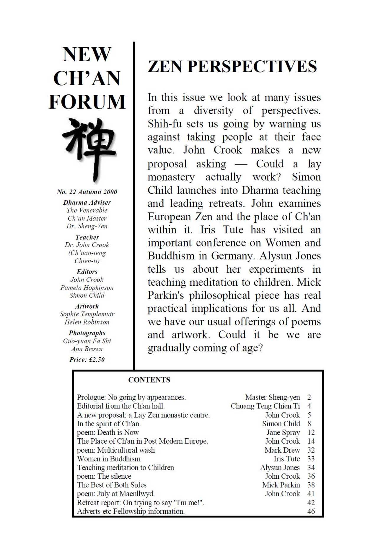 cover of New Chan Forum 22