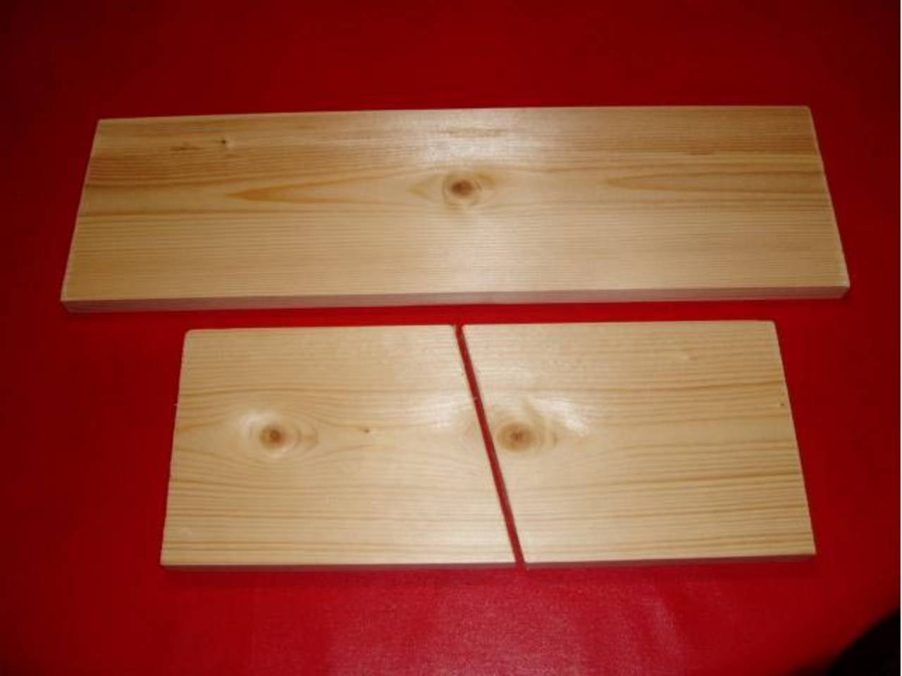 The cut wooden parts ready to assemble