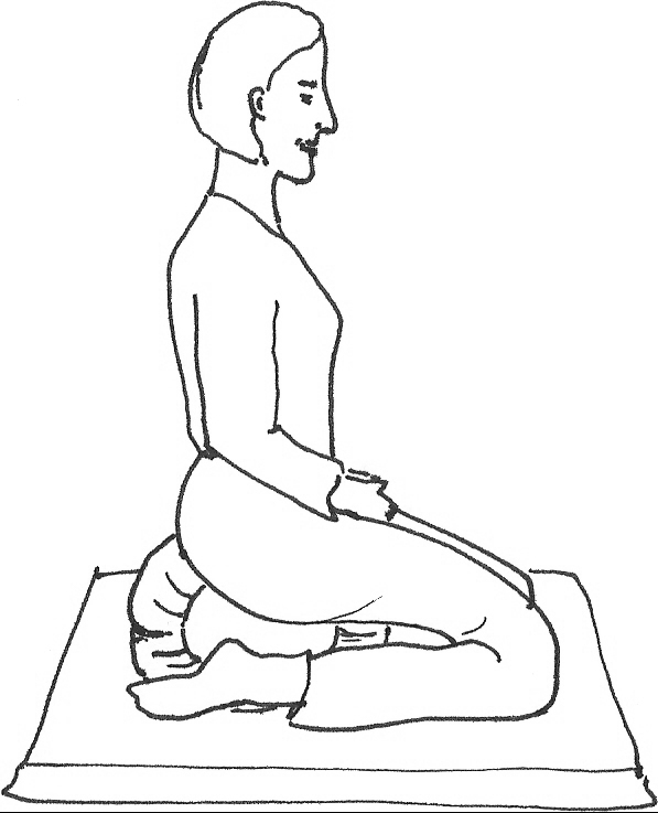 Kneeling using a cushion