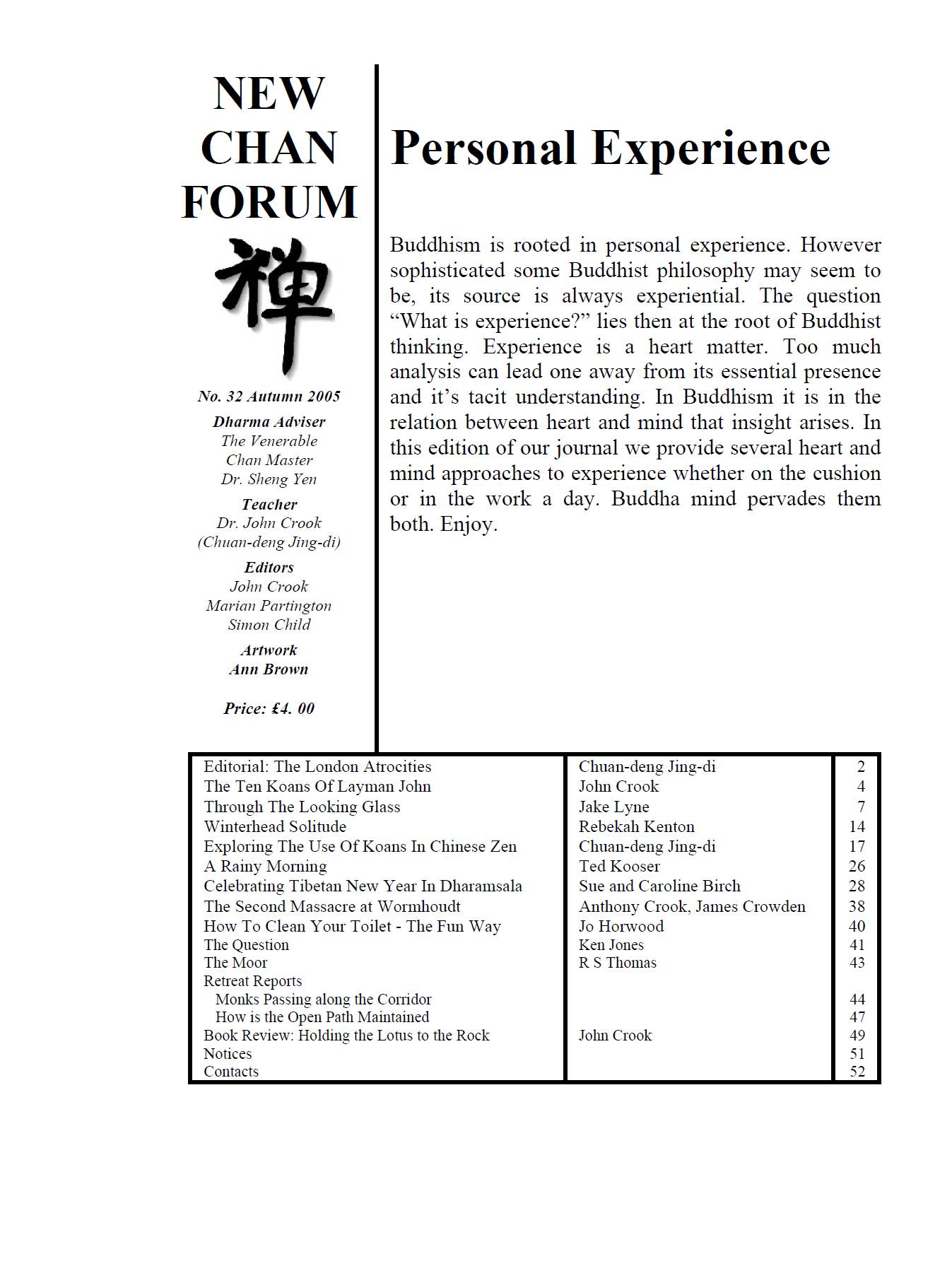 cover of New Chan Forum 32